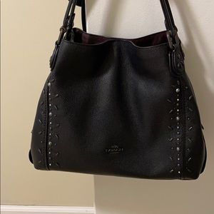 Gun Metal Embellished Coach Hobo